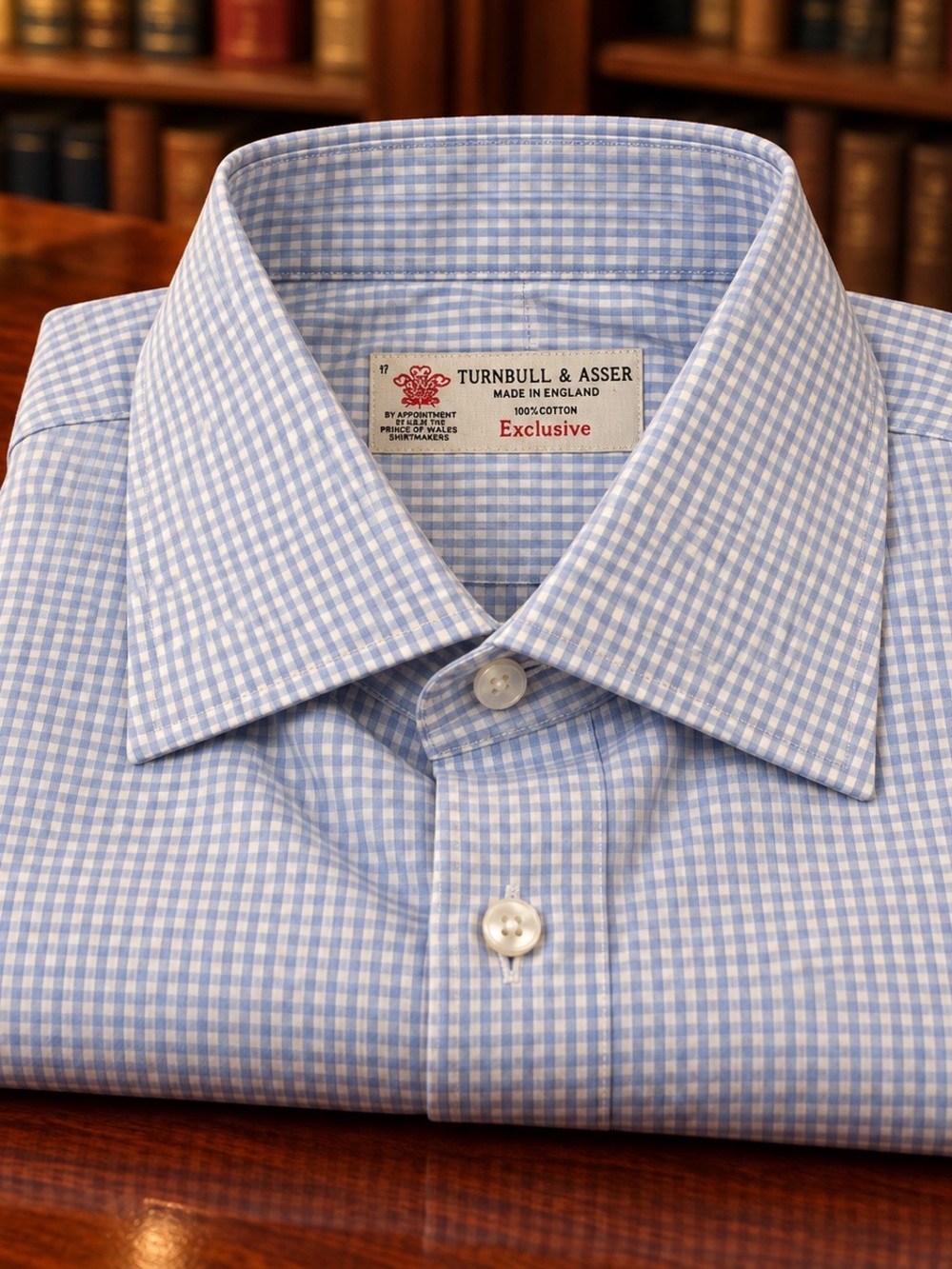 Turnbull & Asser Light Blue Gingham Dress Shirt